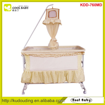 Прохладный Baby Дети Prodcuts Многофункциональный Swing Bed Deluxe Hight полюс Москитная сетка 4шт колеса могут быть развернуты Swing Crib